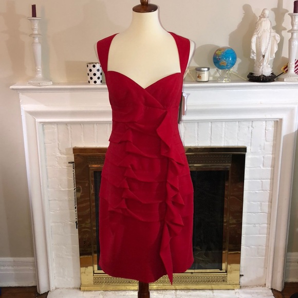 Nicole Miller Dresses & Skirts - Nicole Miller stretch silk red cocktail dress